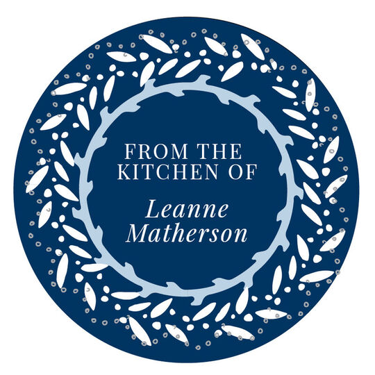 Blue Wreath Round Gift Stickers